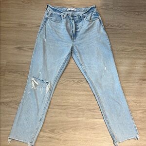Abercrombie & Fitch The Skinny High Rise Distressed Jeans